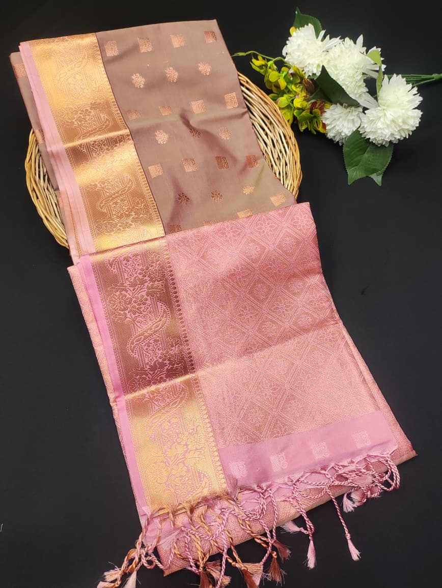 Semi Pure Art Silk Saree with elegant zari work for wedding wear