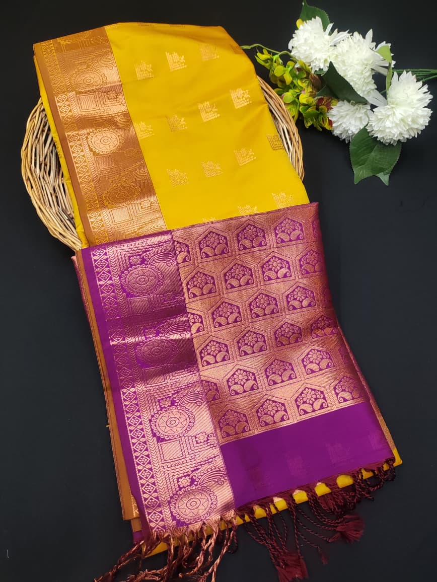 Semi Pure Art Silk Saree with elegant zari work for wedding wear
