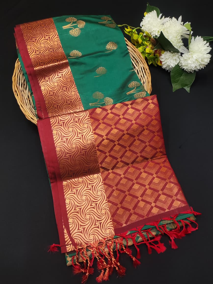 Semi Pure Art Silk Saree with elegant zari work for wedding wear