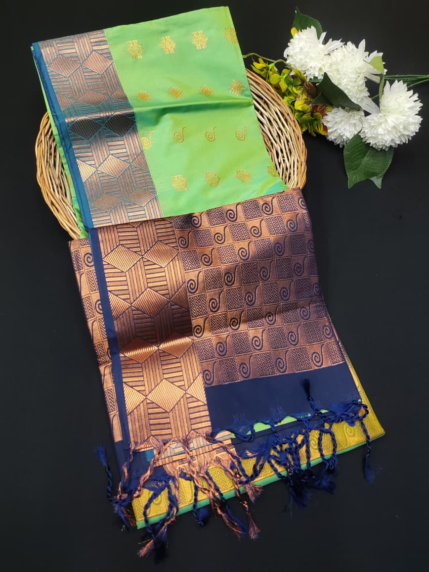 Semi Pure Art Silk Saree with elegant zari work for wedding wear