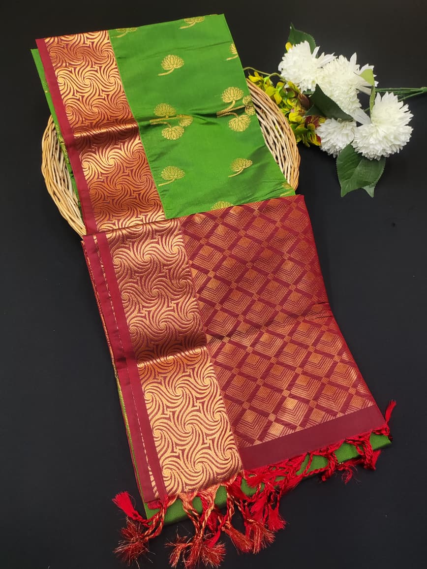 Semi Pure Art Silk Saree with elegant zari work for wedding wear