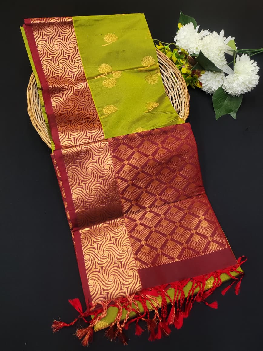 Semi Pure Art Silk Saree with elegant zari work for wedding wear