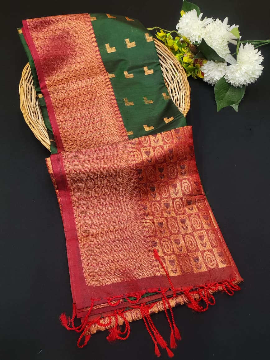 Semi Pure Art Silk Saree with elegant zari work for wedding wear