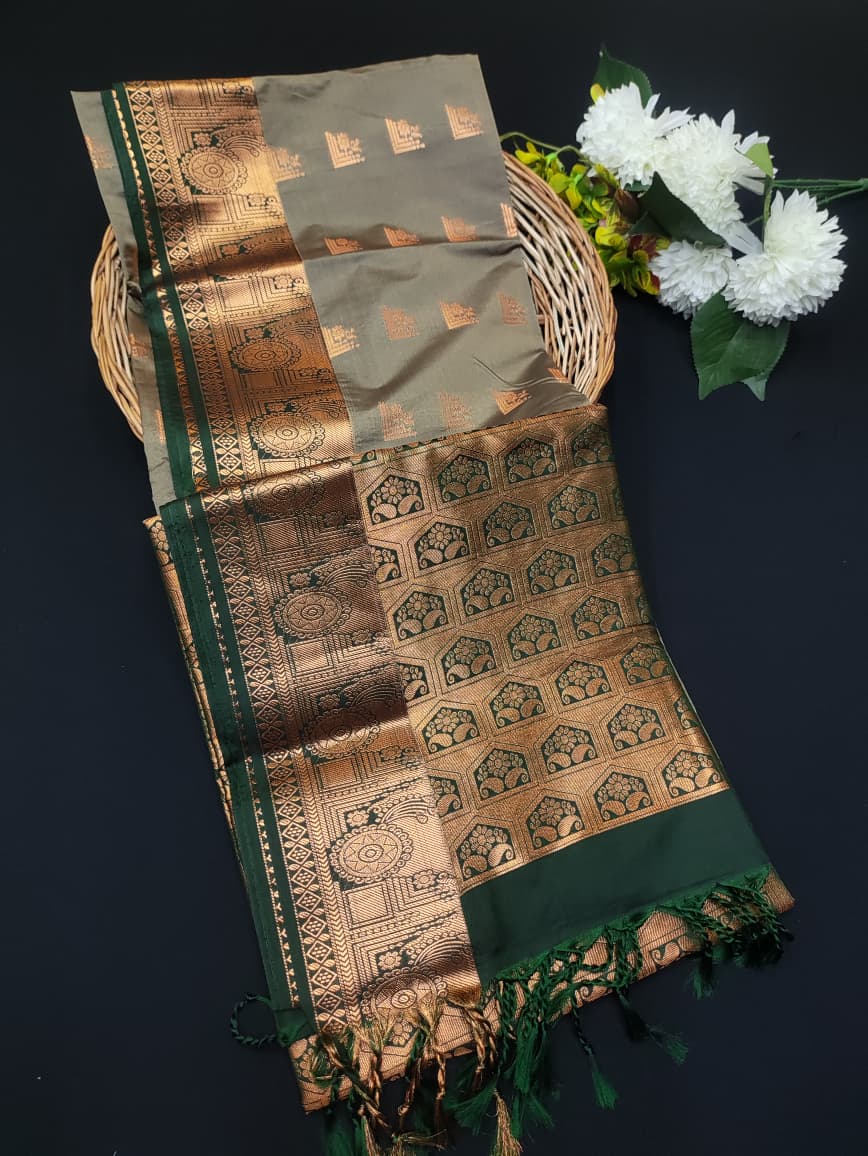 Semi Pure Art Silk Saree with elegant zari work for wedding wear