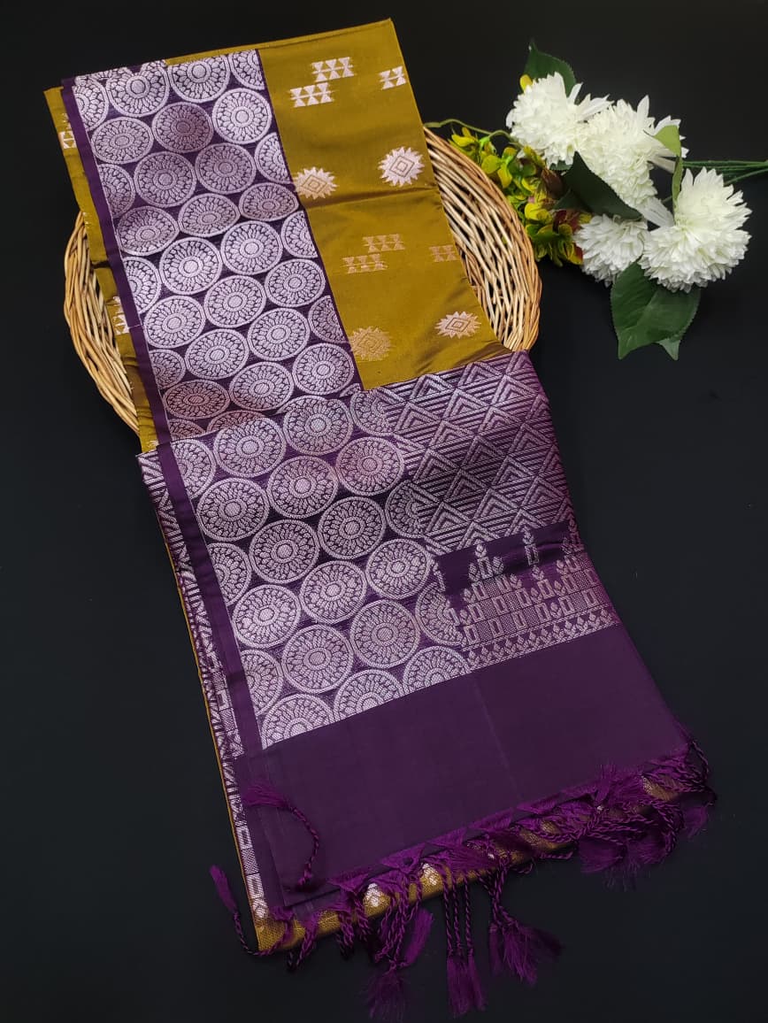 Semi Pure Art Silk Saree with elegant zari work for wedding wear
