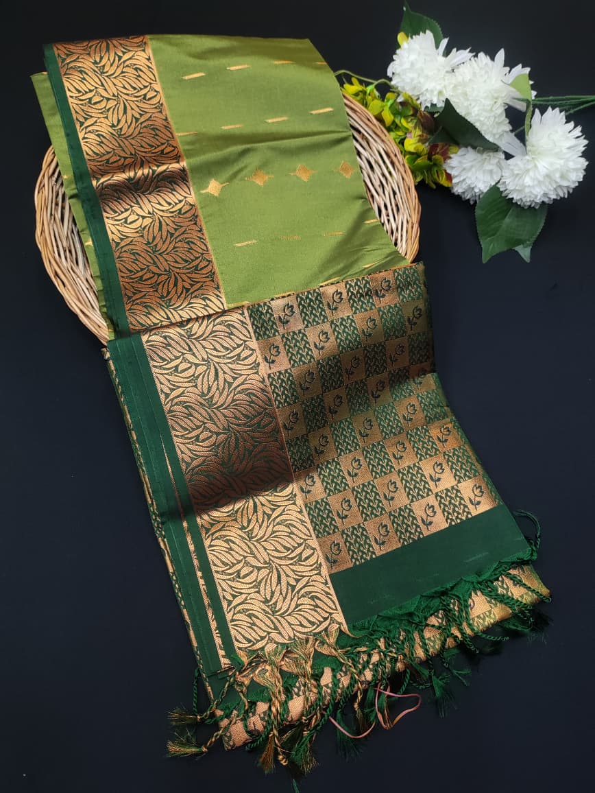 Semi Pure Art Silk Saree with elegant zari work for wedding wear