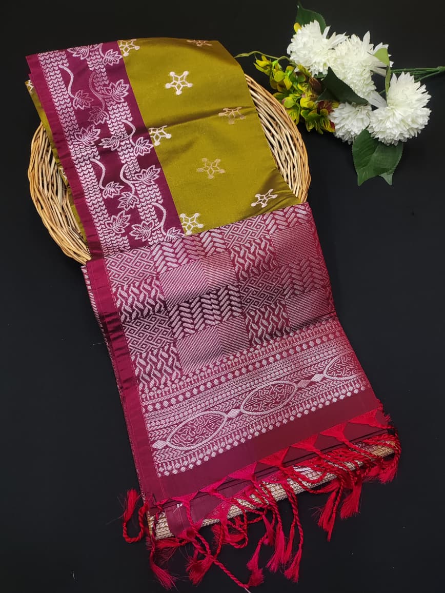 Semi Pure Art Silk Saree with elegant zari work for wedding wear