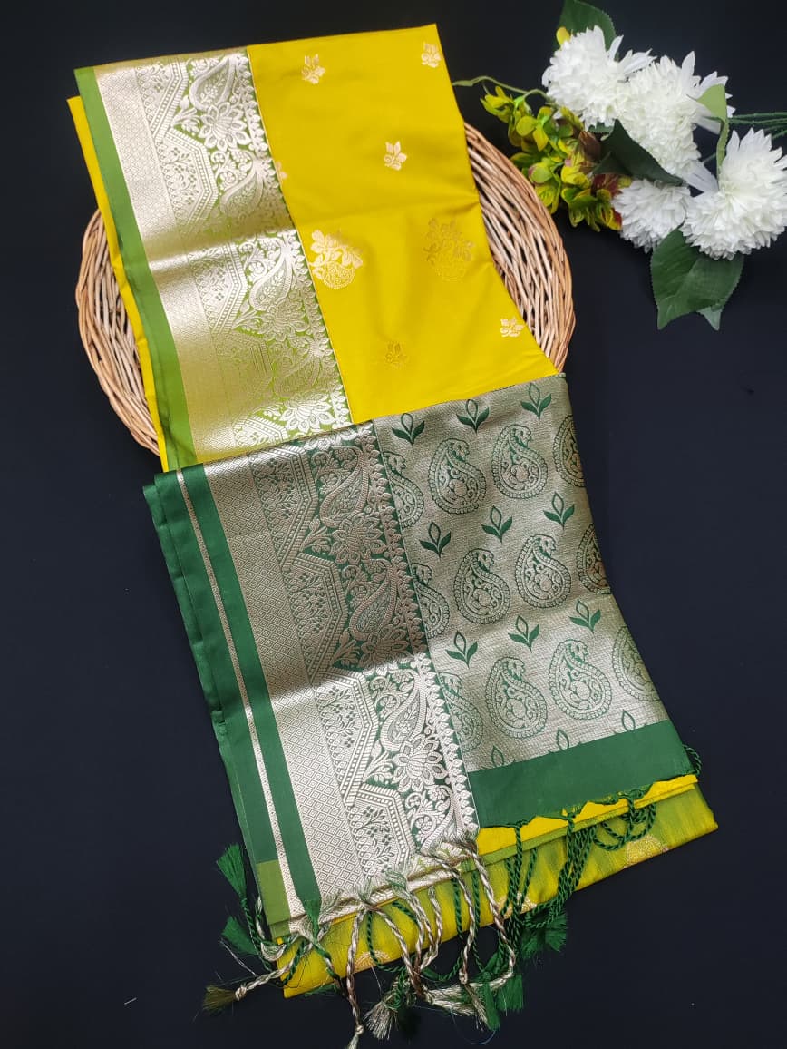 Semi Pure Art Silk Saree with elegant zari work for wedding wear