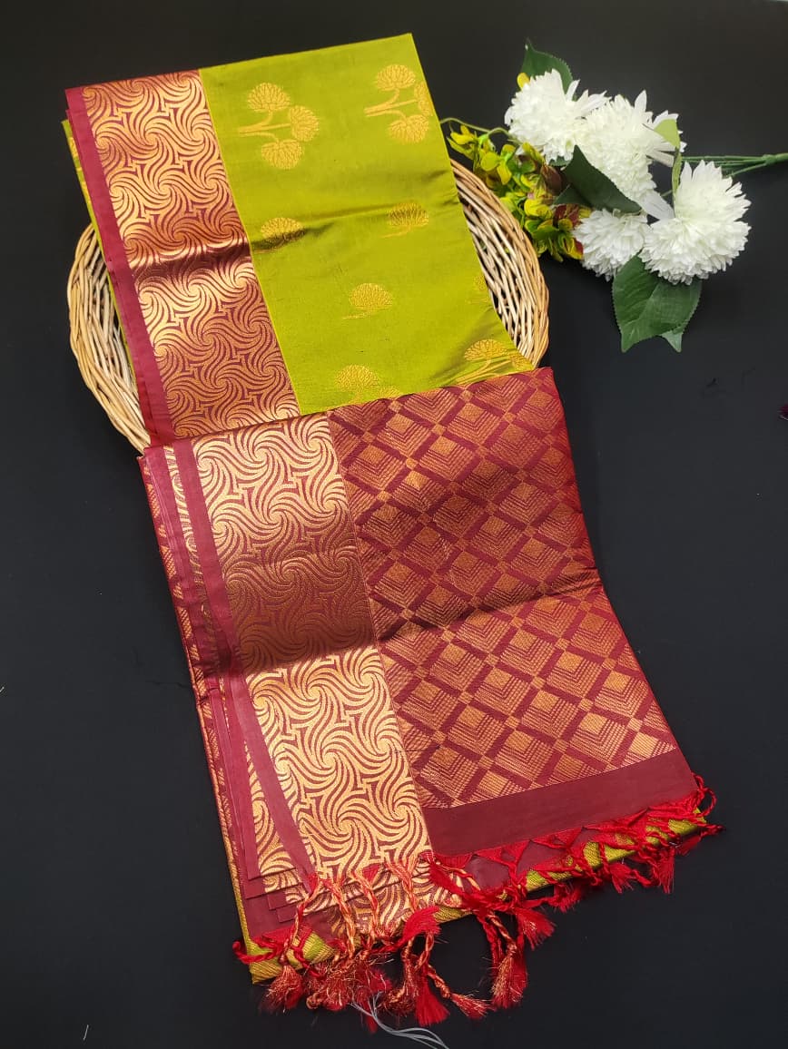 Semi Pure Art Silk Saree with elegant zari work for wedding wear