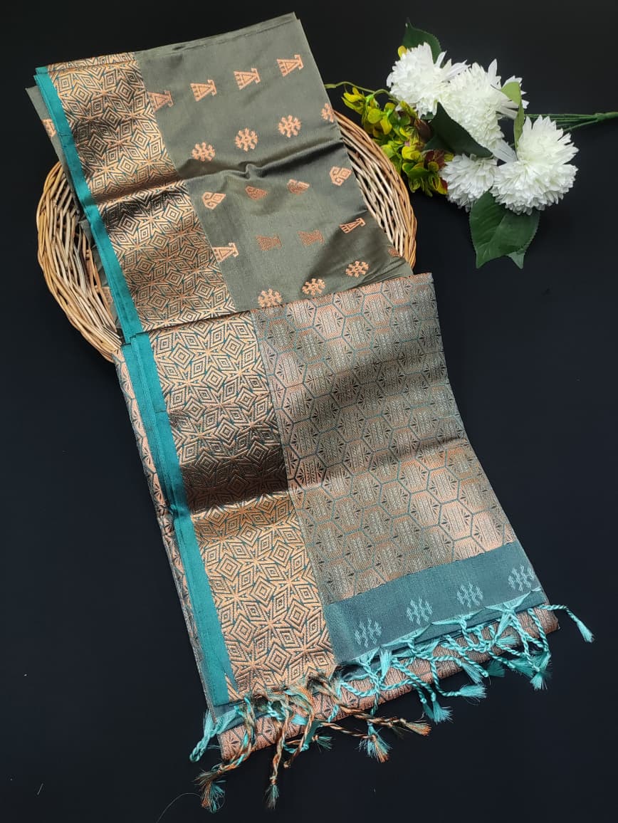 Semi Pure Art Silk Saree with elegant zari work for wedding wear