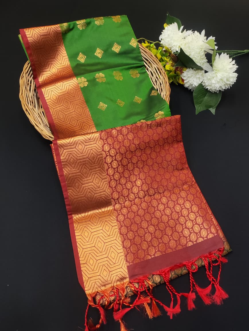 Semi Pure Art Silk Saree with elegant zari work for wedding wear
