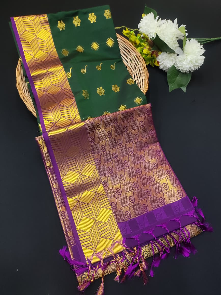 Semi Pure Art Silk Saree with elegant zari work for wedding wear