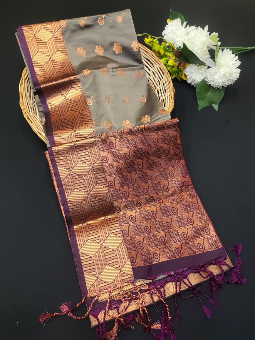 Semi Pure Art Silk Saree with elegant zari work for wedding wear