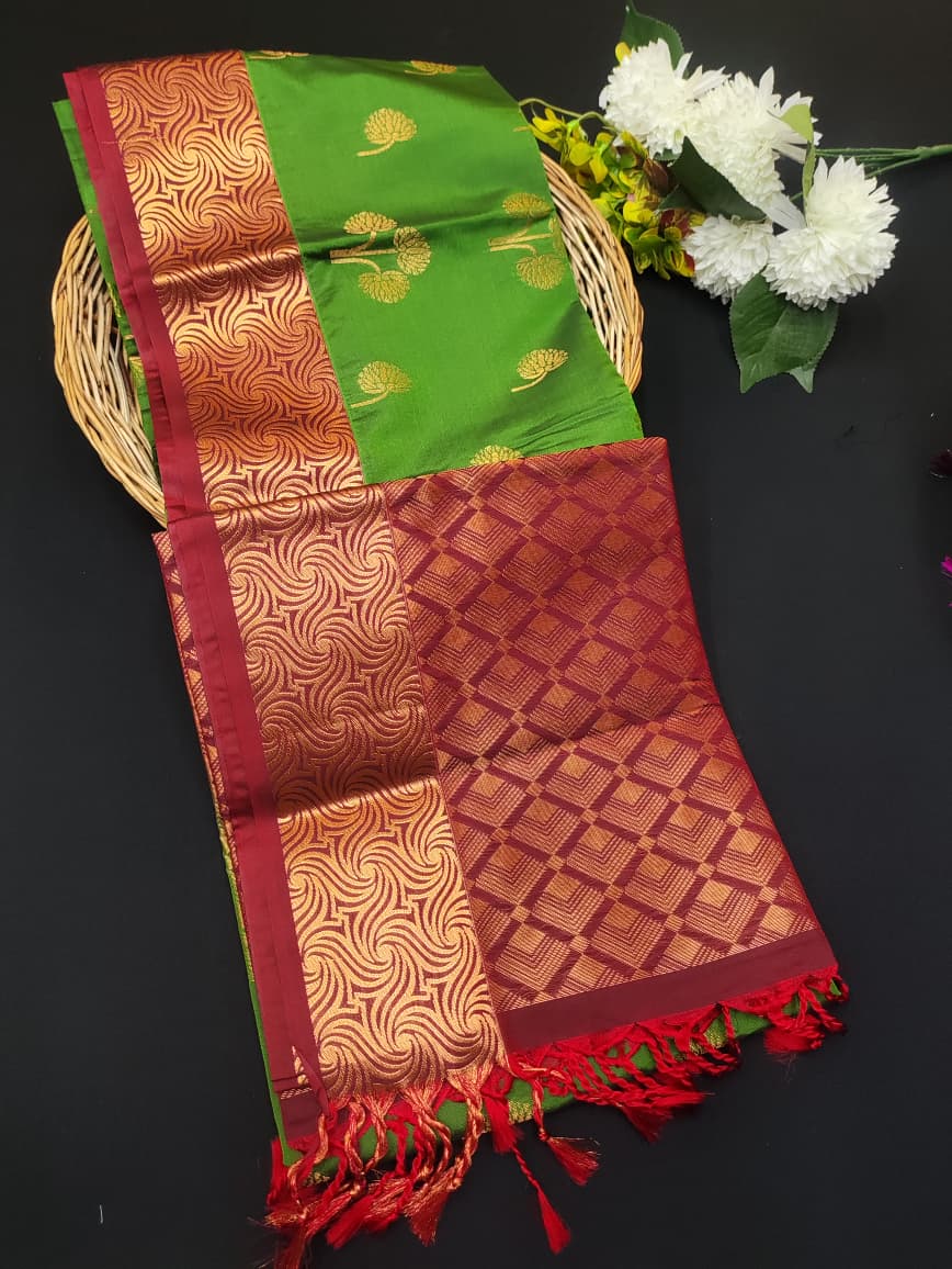 Semi Pure Art Silk Saree with elegant zari work for wedding wear