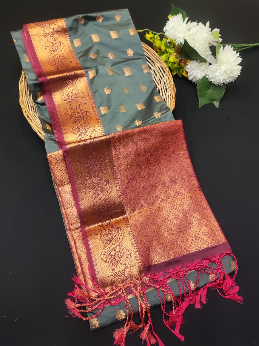 Semi Pure Art Silk Saree with elegant zari work for wedding wear
