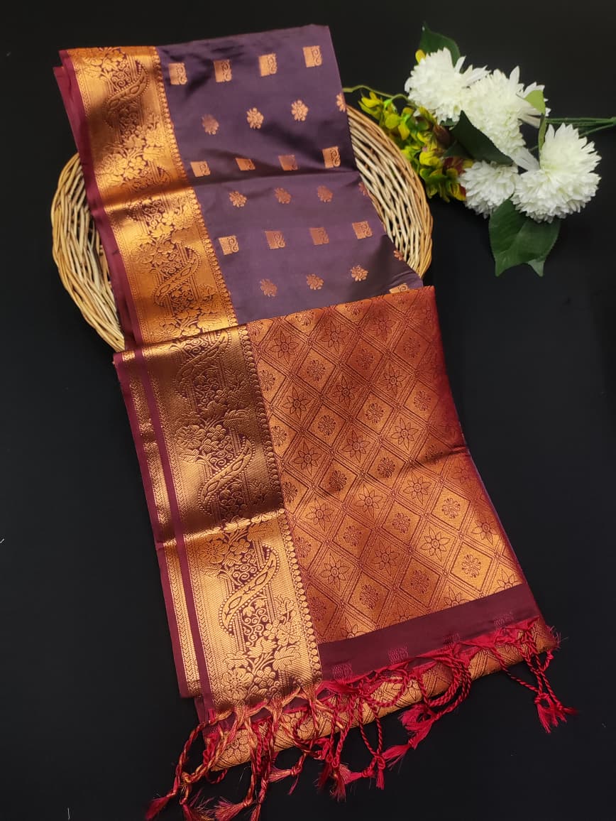 Semi Pure Art Silk Saree with elegant zari work for wedding wear