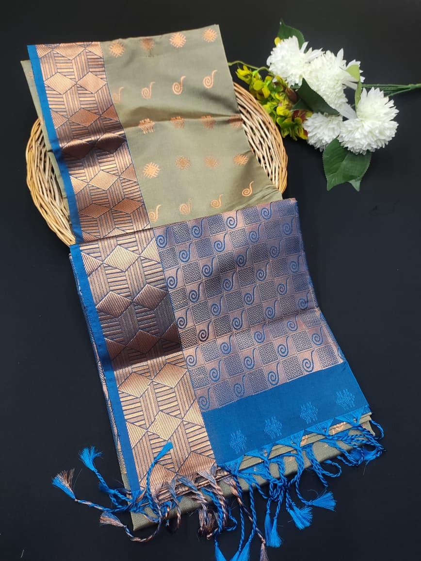 Semi Pure Art Silk Saree with elegant zari work for wedding wear
