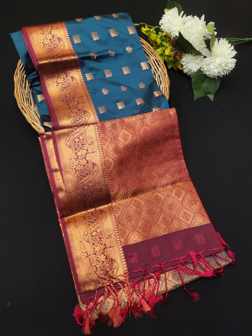 Semi Pure Art Silk Saree with elegant zari work for wedding wear