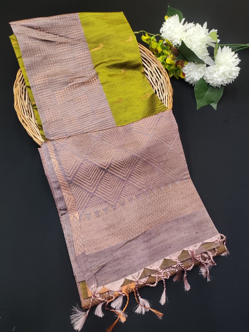Semi Pure Art Silk Saree with elegant zari work for wedding wear