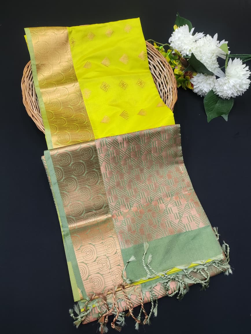 Semi Pure Art Silk Saree with elegant zari work for wedding wear