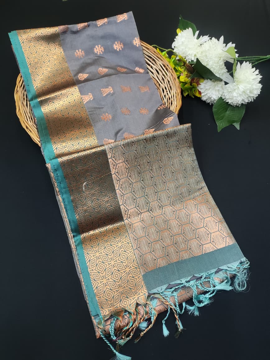 Semi Pure Art Silk Saree with elegant zari work for wedding wear