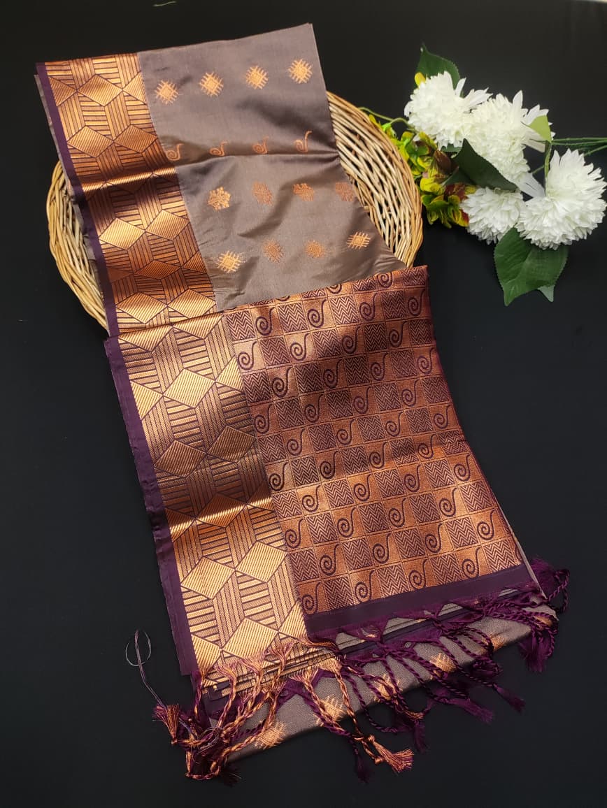 Semi Pure Art Silk Saree with elegant zari work for wedding wear
