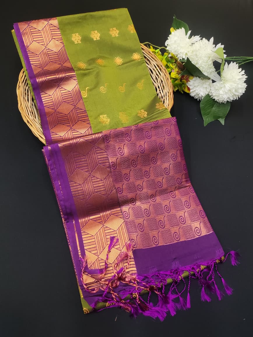 Semi Pure Art Silk Saree with elegant zari work for wedding wear