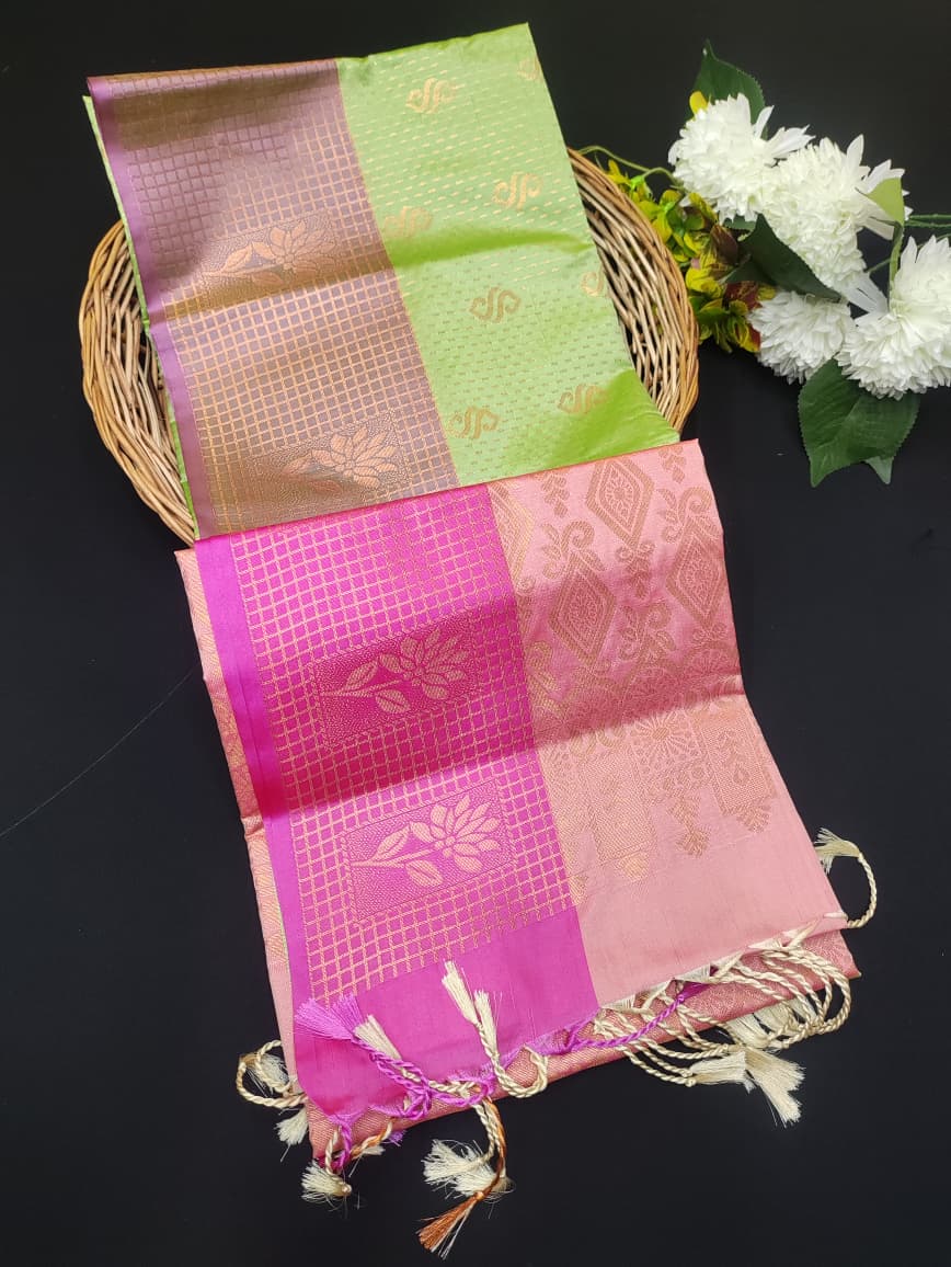 Semi Pure Art Silk Saree with elegant zari work for wedding wear