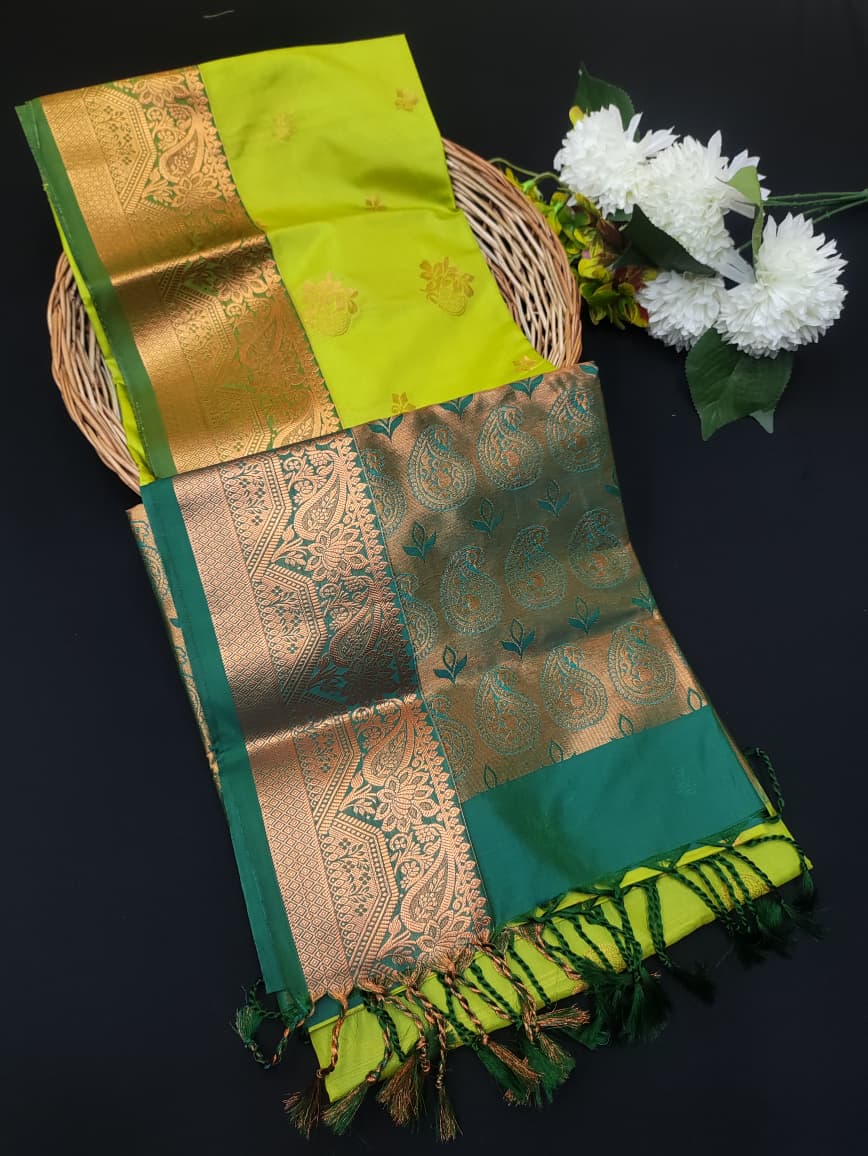 Semi Pure Art Silk Saree with elegant zari work for wedding wear