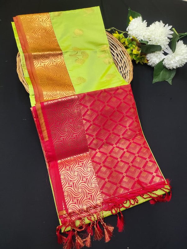 Semi Pure Art Silk Saree with elegant zari work for wedding wear