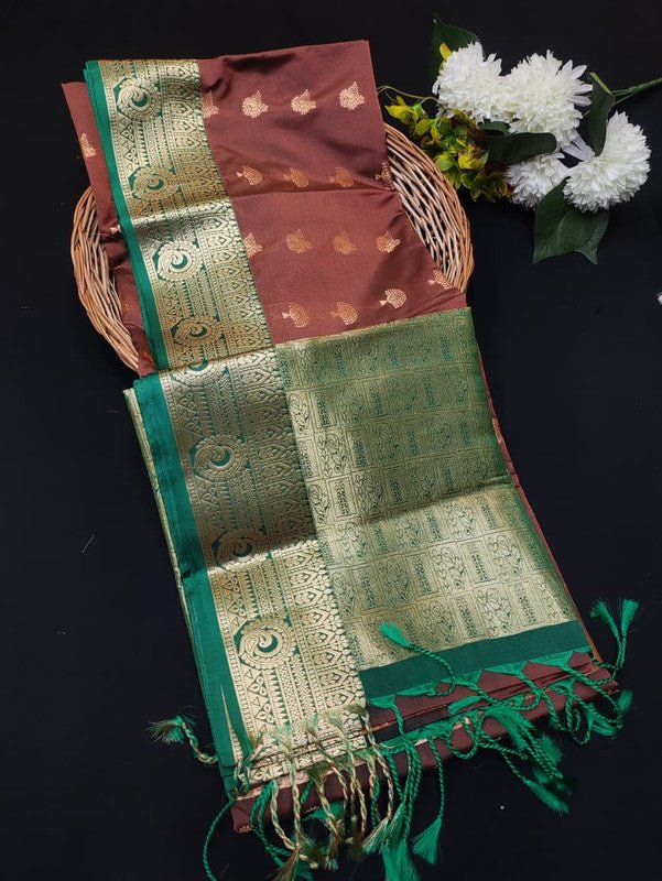 Semi Pure Art Silk Saree with elegant zari work for wedding wear