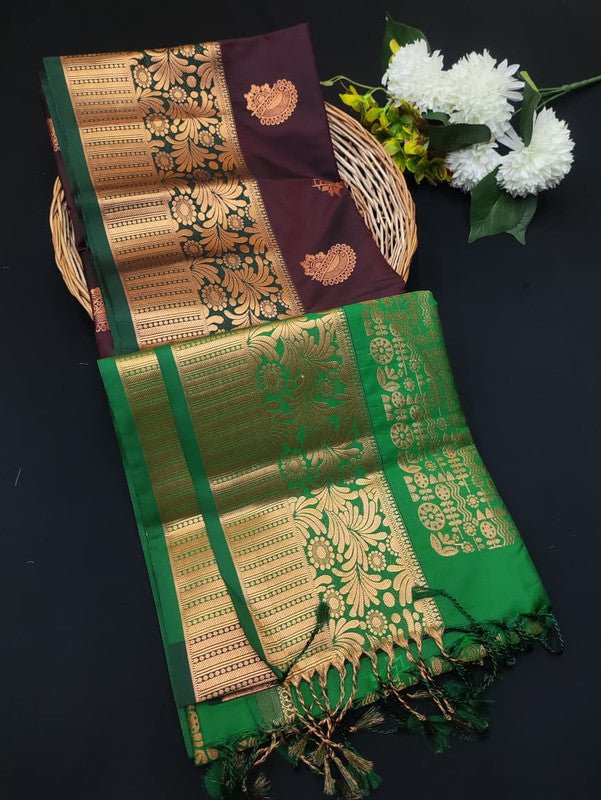 Semi Pure Art Silk Saree with elegant zari work for wedding wear