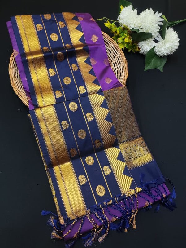 Semi Pure Art Silk Saree with elegant zari work for wedding wear