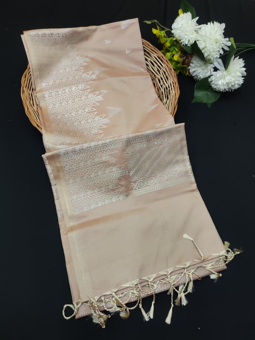 Semi Pure Art Silk Saree with elegant zari work for wedding wear
