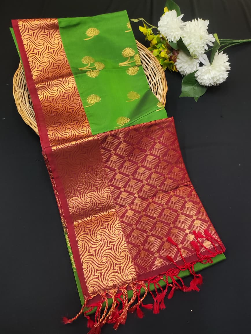 Semi Pure Art Silk Saree with elegant zari work for wedding wear