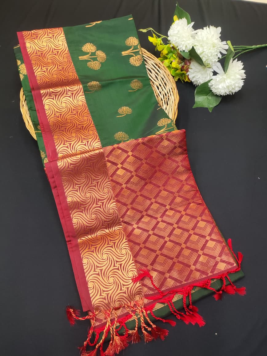 Semi Pure Art Silk Saree with elegant zari work for wedding wear