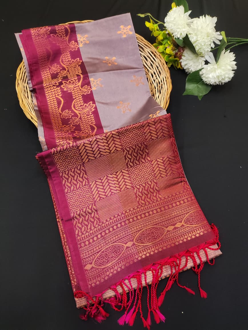 Semi Pure Art Silk Saree with elegant zari work for wedding wear