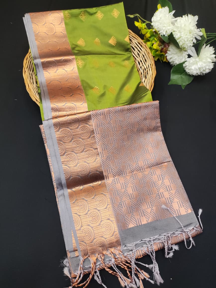 Semi Pure Art Silk Saree with elegant zari work for wedding wear