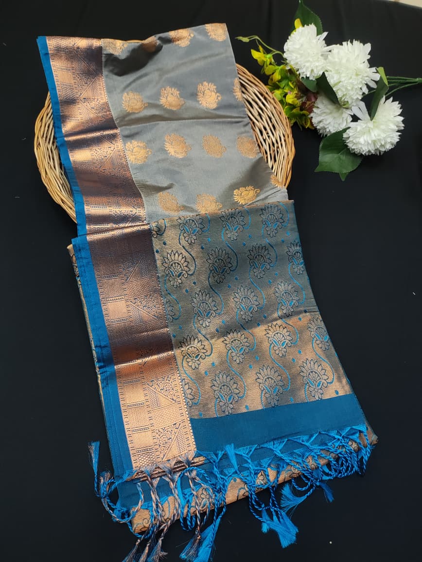 Semi Pure Art Silk Saree with elegant zari work for wedding wear