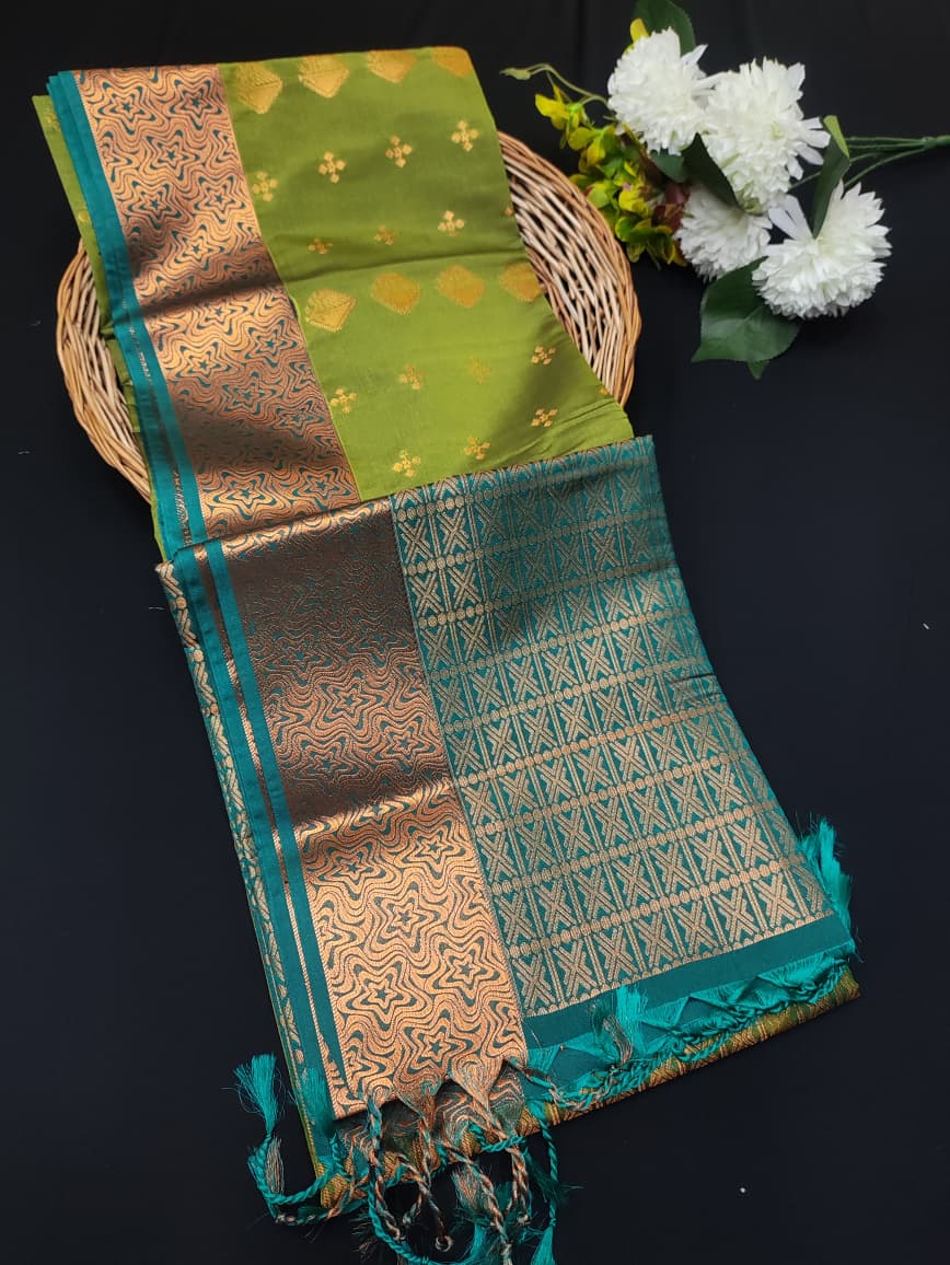 Semi Pure Art Silk Saree with elegant zari work for wedding wear
