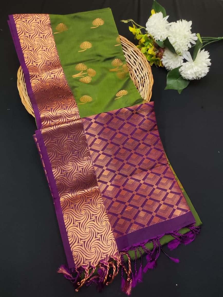 Semi Pure Art Silk Saree with elegant zari work for wedding wear