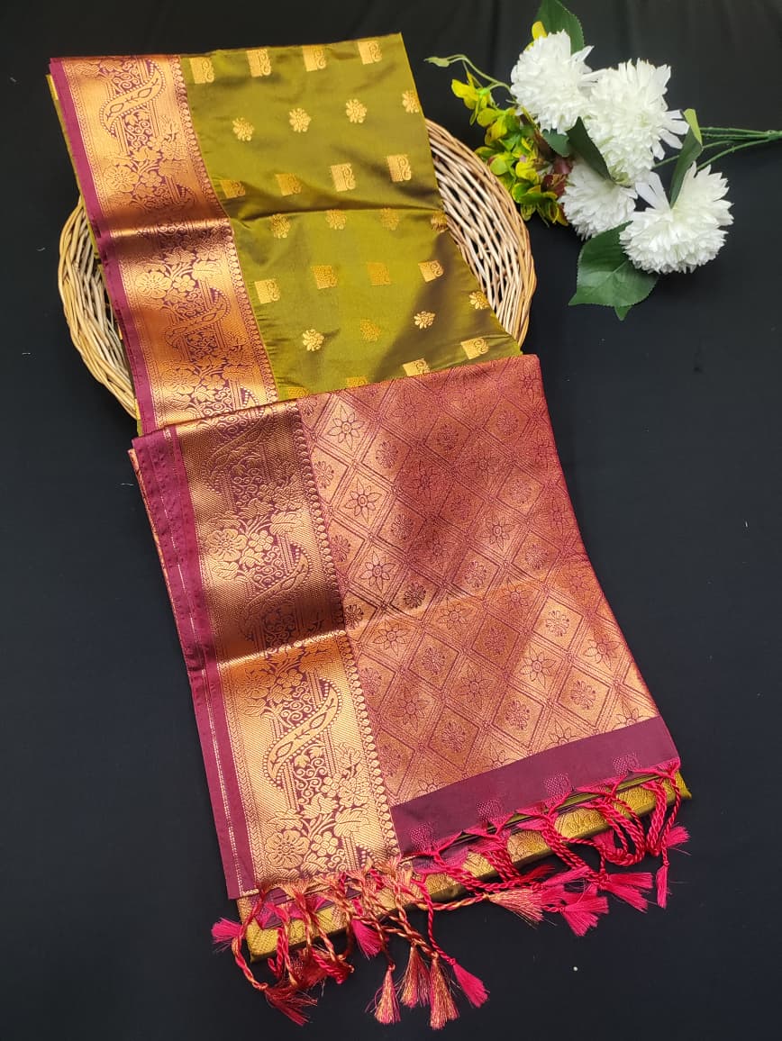 Semi Pure Art Silk Saree with elegant zari work for wedding wear