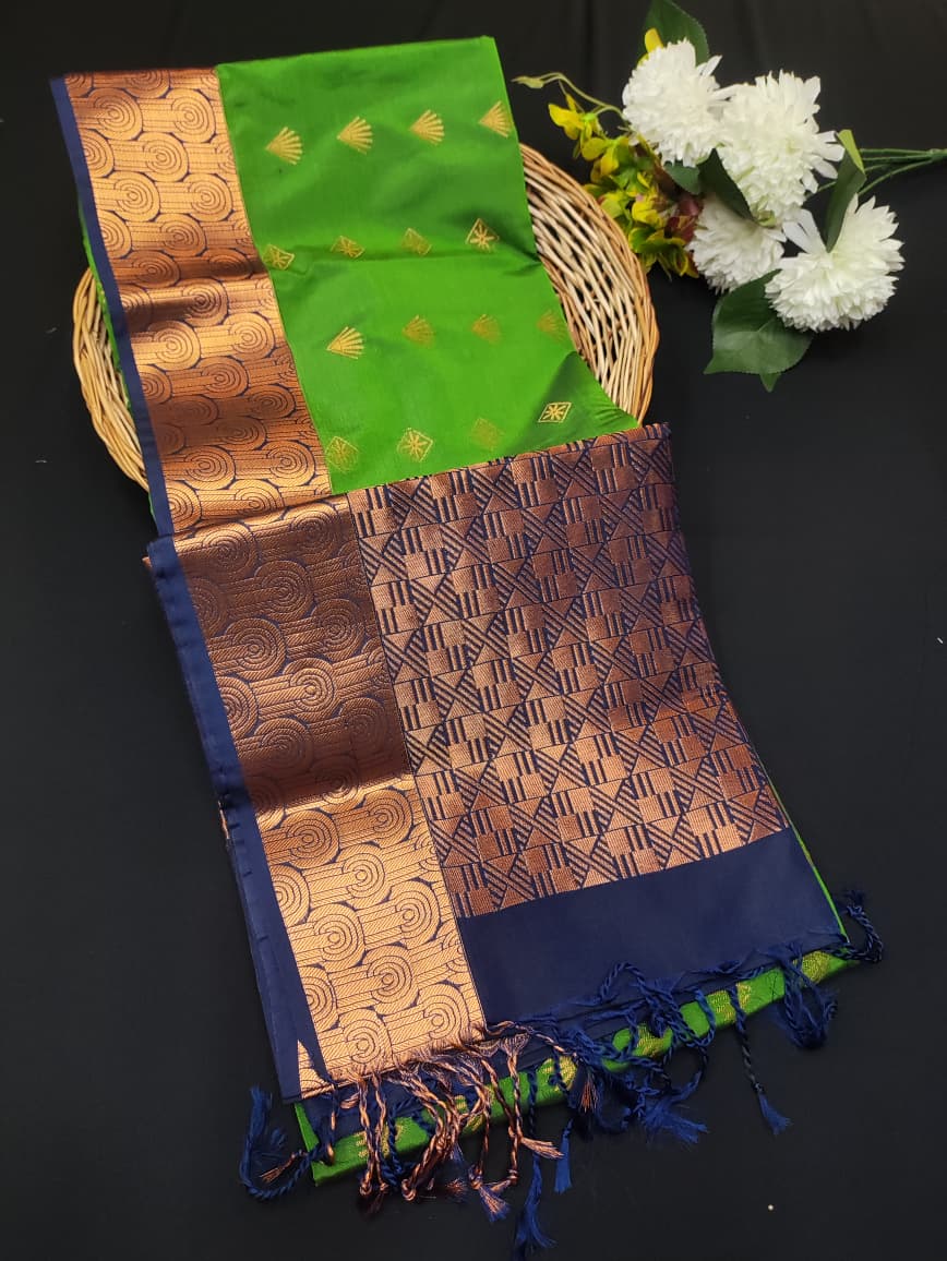 Semi Pure Art Silk Saree with elegant zari work for wedding wear