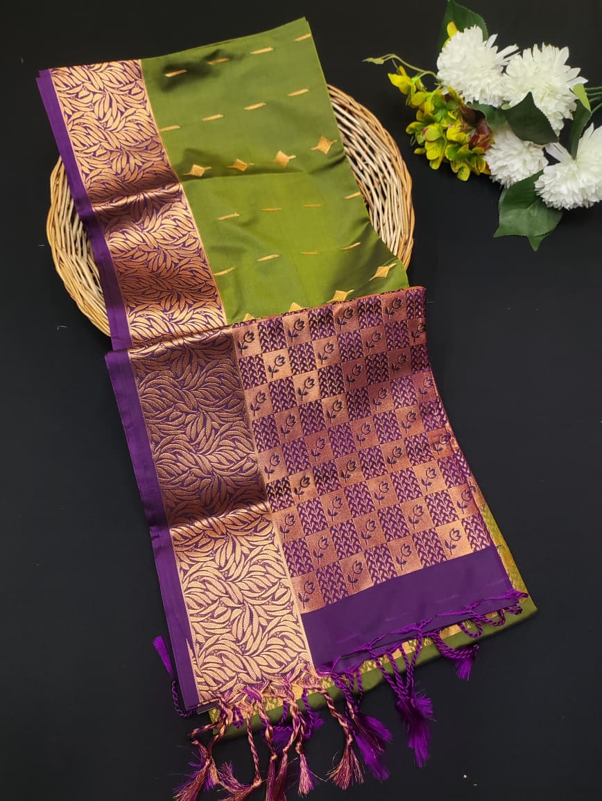 Semi Pure Art Silk Saree with elegant zari work for wedding wear