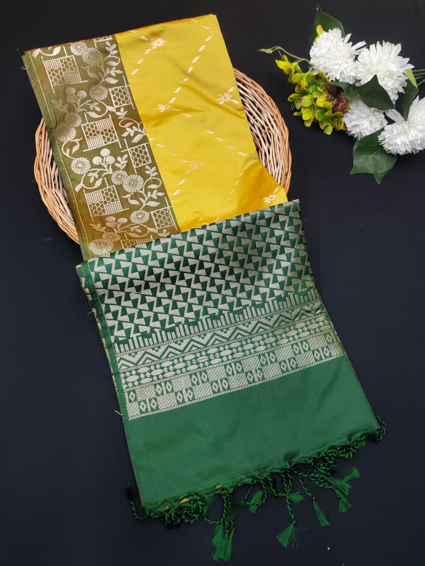 Semi Pure Art Silk Saree with elegant zari work for wedding wear