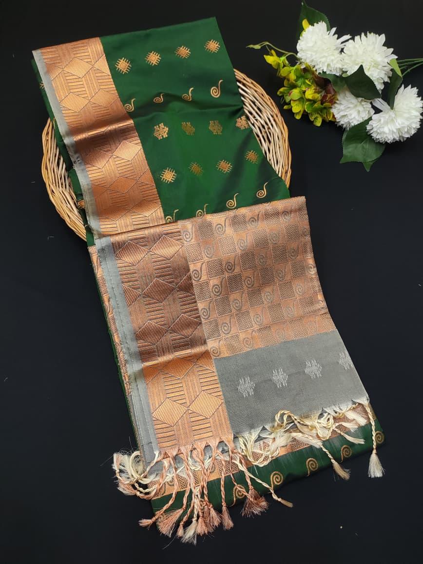 Semi Pure Art Silk Saree with elegant zari work for wedding wear