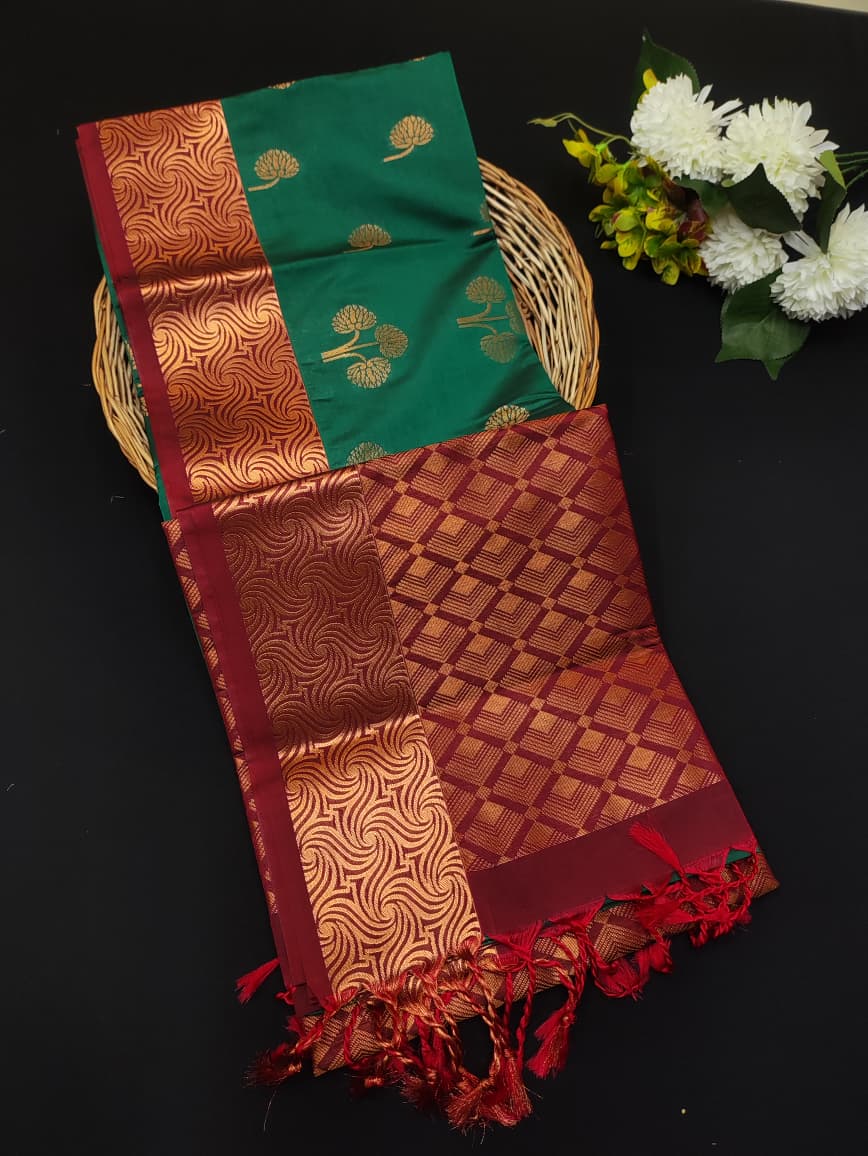 Semi Pure Art Silk Saree with elegant zari work for wedding wear