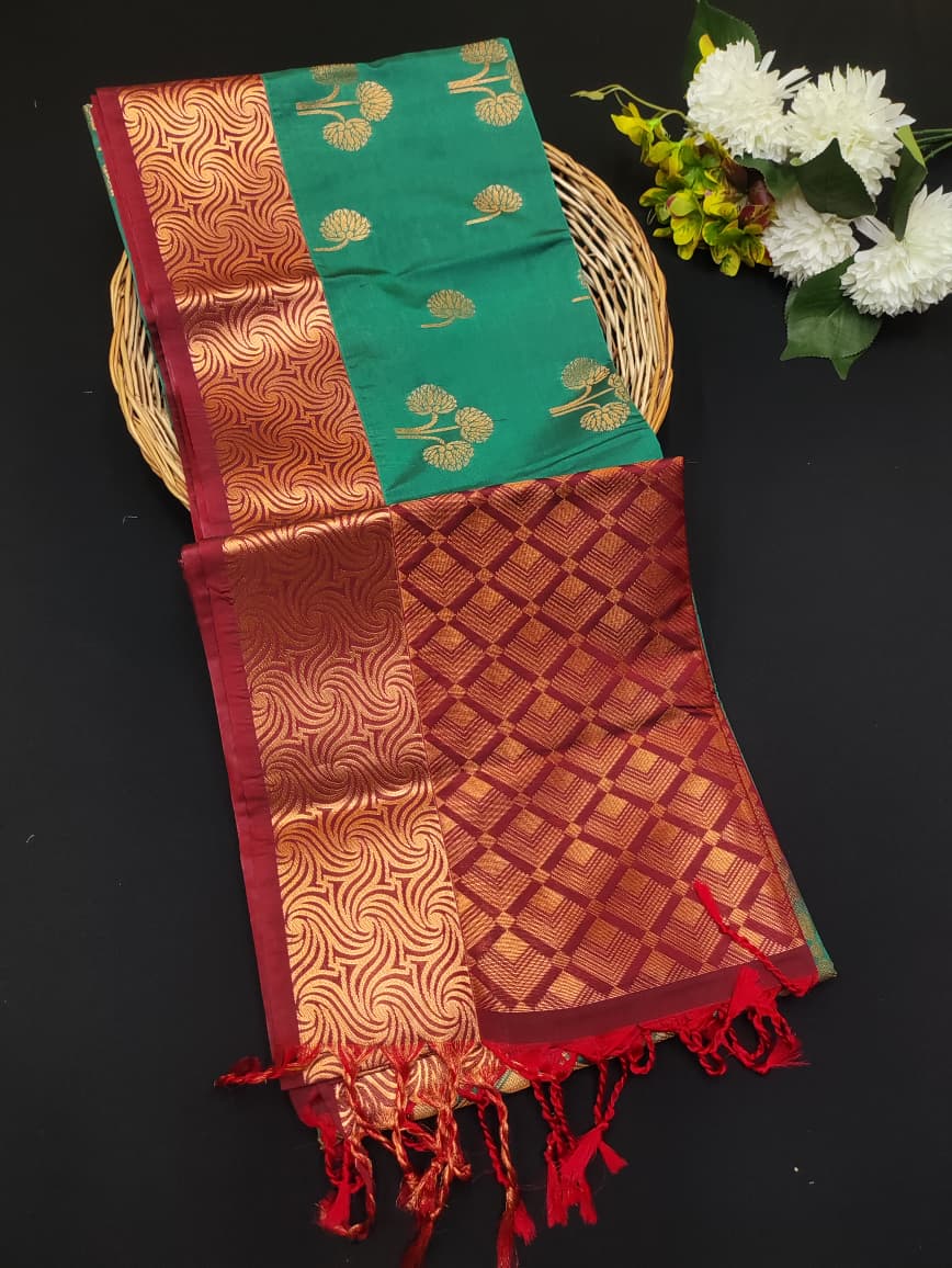 Semi Pure Art Silk Saree with elegant zari work for wedding wear