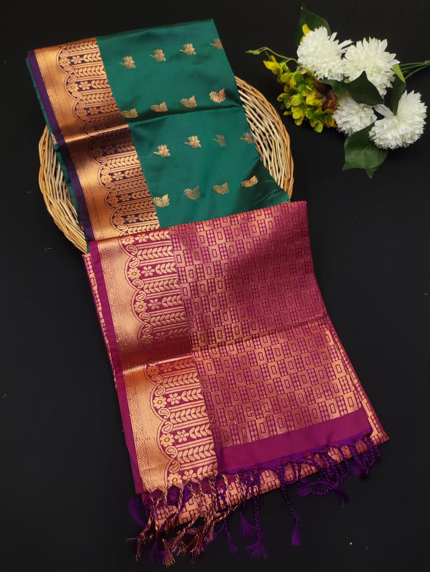 Semi Pure Art Silk Saree with elegant zari work for wedding wear