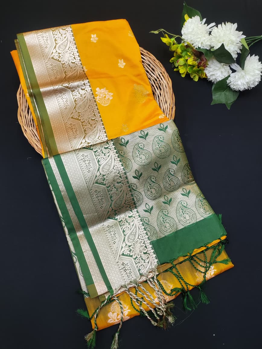 Semi Pure Art Silk Saree with elegant zari work for wedding wear